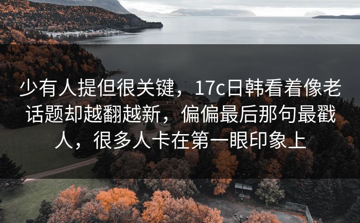 少有人提但很关键,17c日韩看着像老话题却越翻越新,偏偏最后那句最戳人,很多人卡在第一眼印象上 少有人提但很关键,17c日韩看着像老话题却越翻越新,偏偏最后那句最戳人,很多人卡在第一眼印象上